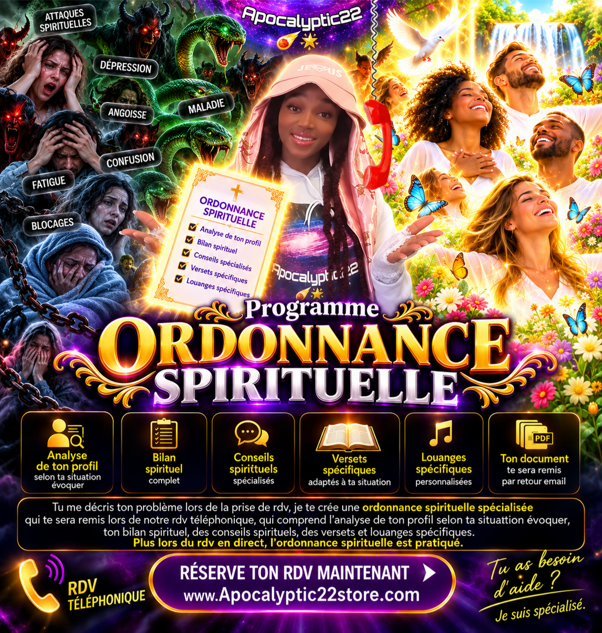 Programme - Ordonnance spirituelle 📞 (Rdv / réservation booking téléphonique)