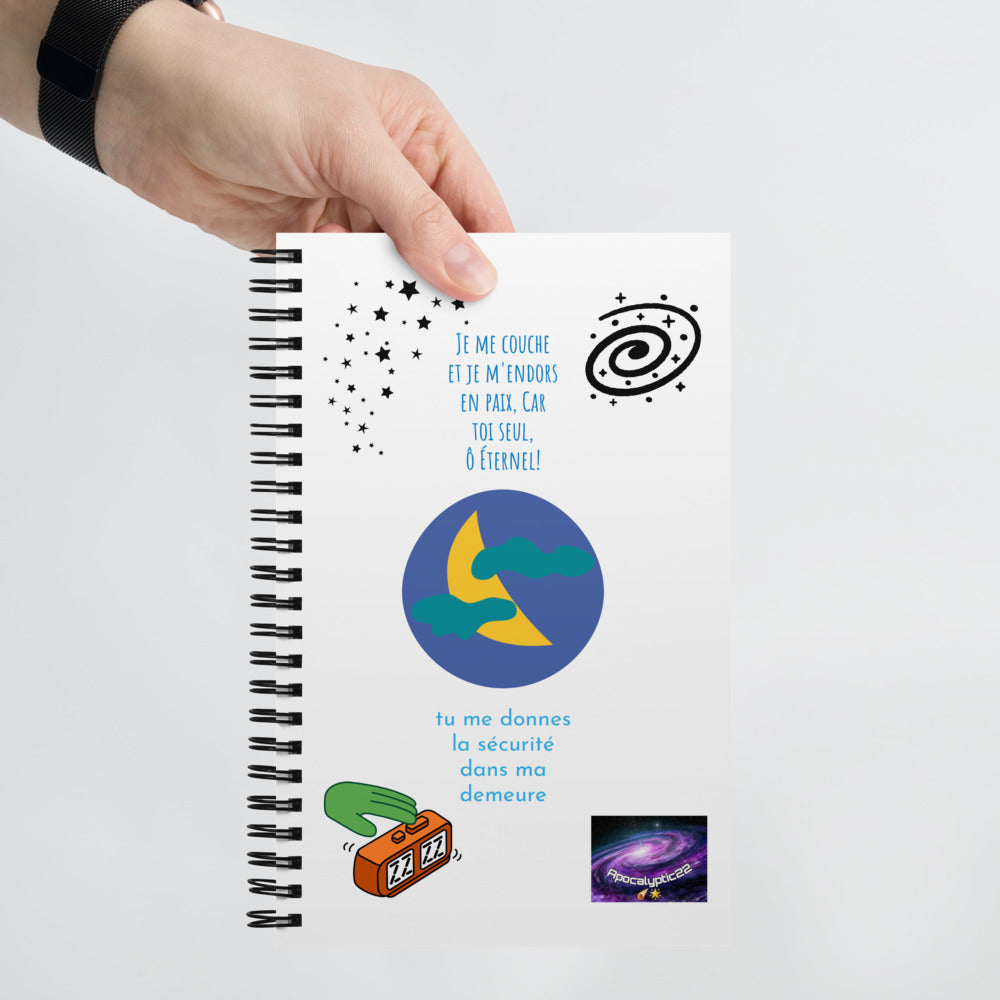 Spiral notebook - I go to bed and fall asleep in peace
