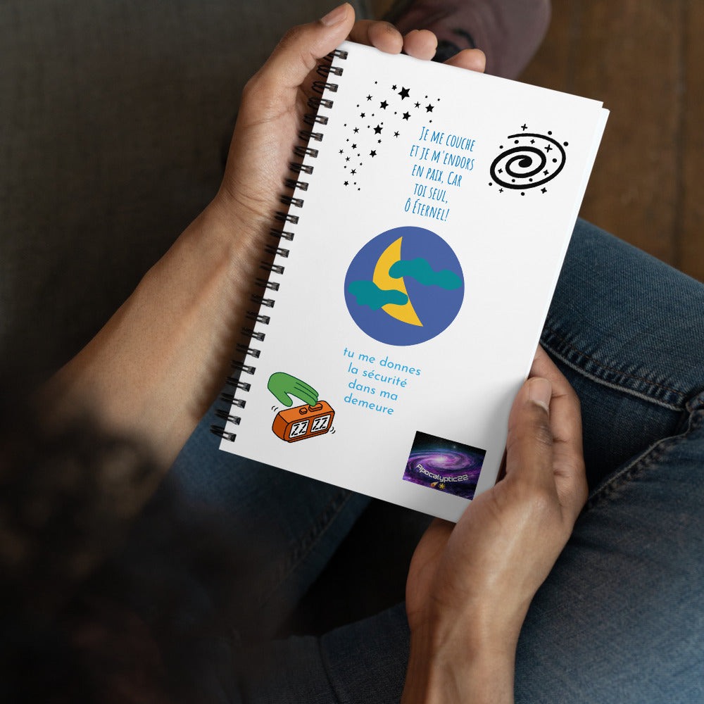 Spiral notebook - I go to bed and fall asleep in peace