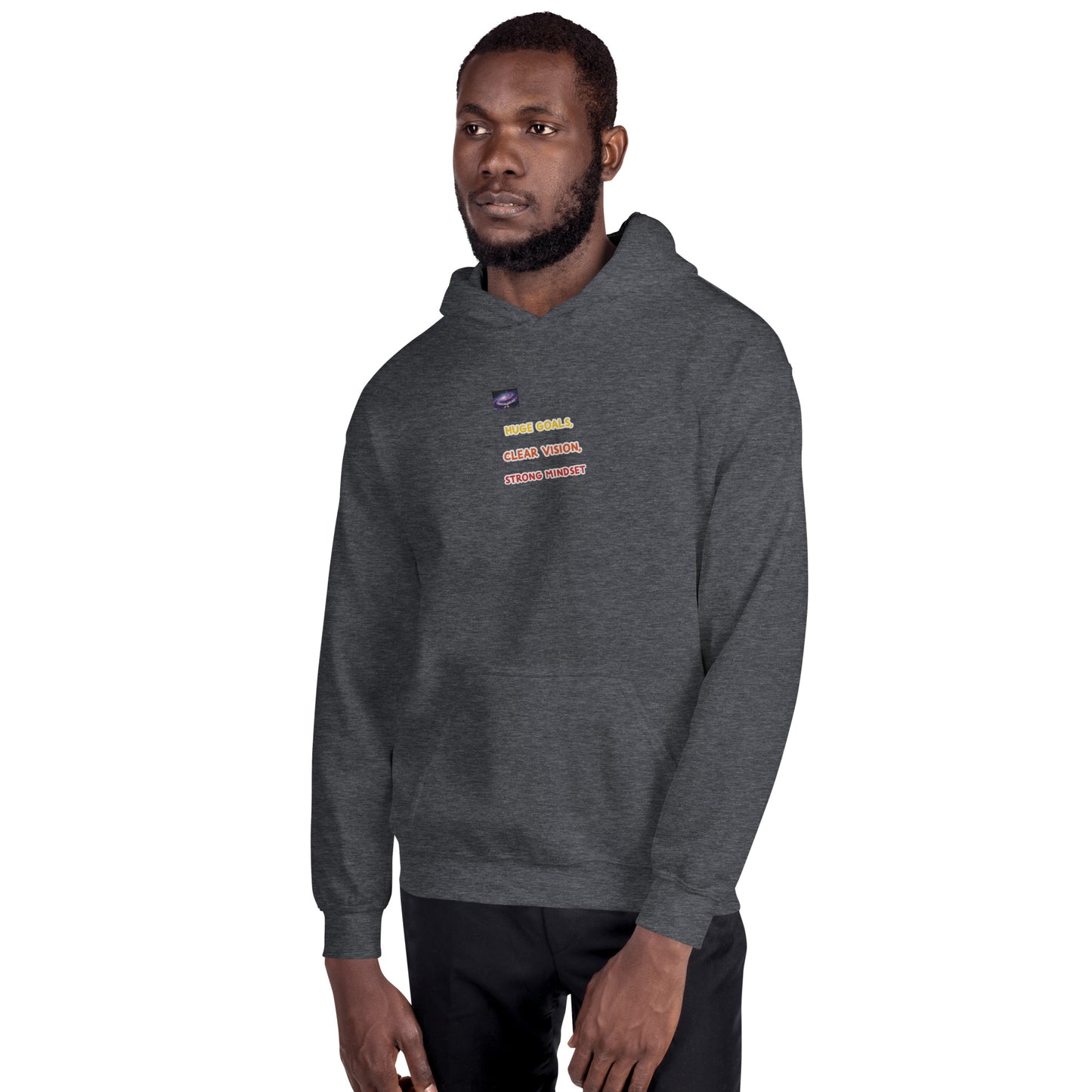 Hoodie - große Ziele, klare Vision, starke Denkweise (Mann/Frau)