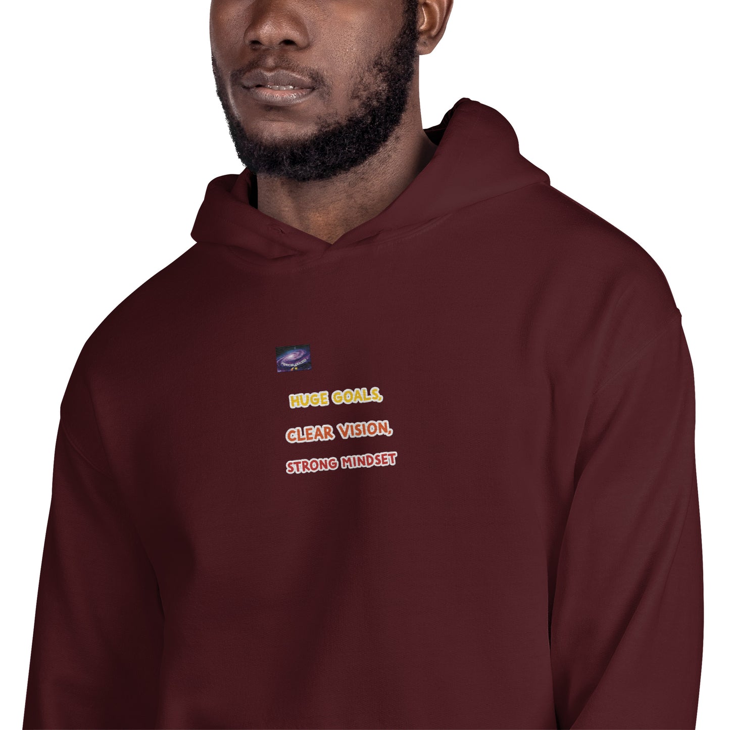 Hoodie - große Ziele, klare Vision, starke Denkweise (Mann/Frau)
