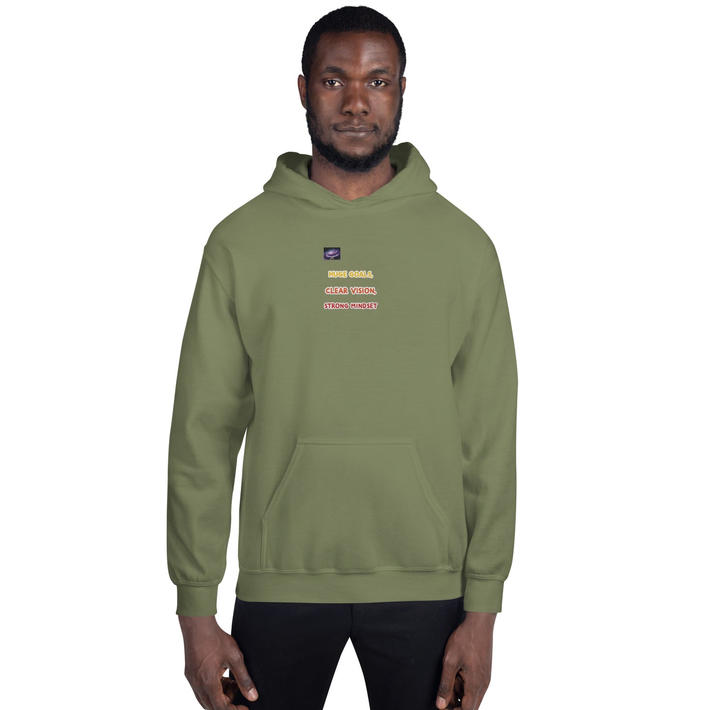Hoodie - große Ziele, klare Vision, starke Denkweise (Mann/Frau)