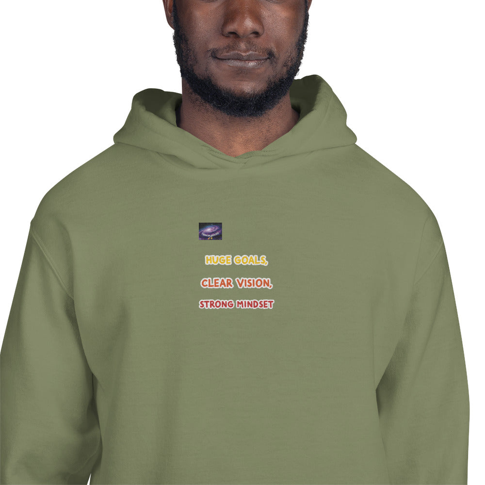 Hoodie - große Ziele, klare Vision, starke Denkweise (Mann/Frau)