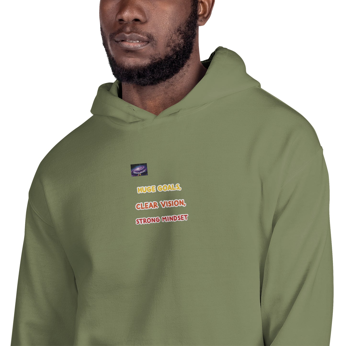 Hoodie - große Ziele, klare Vision, starke Denkweise (Mann/Frau)