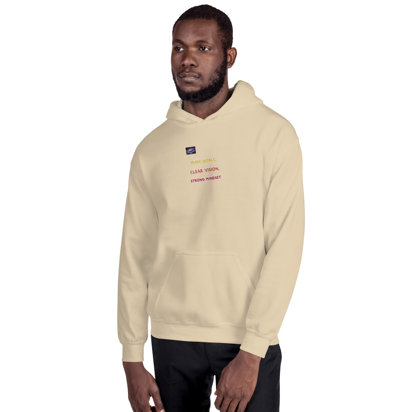 Hoodie - große Ziele, klare Vision, starke Denkweise (Mann/Frau)