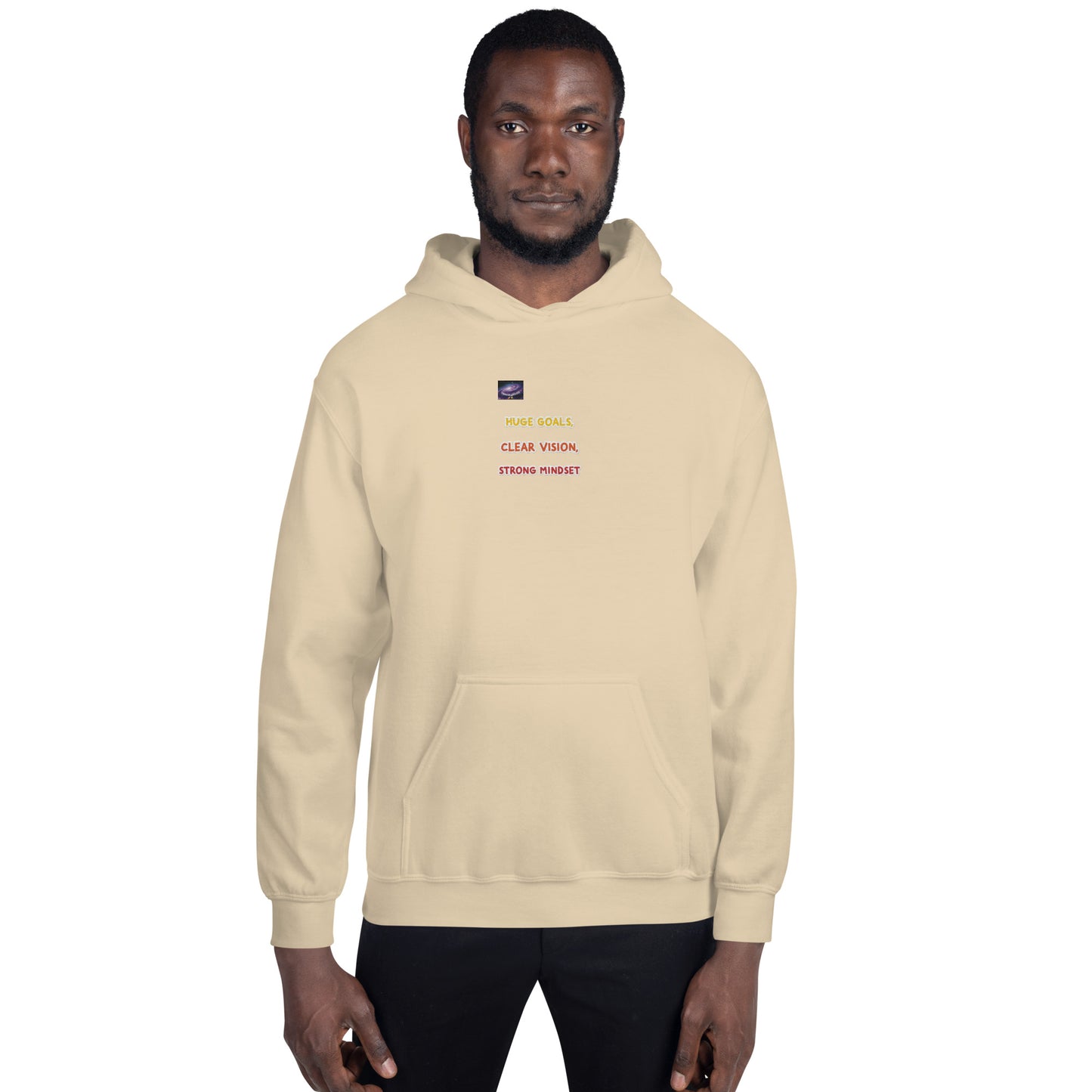 Hoodie - große Ziele, klare Vision, starke Denkweise (Mann/Frau)