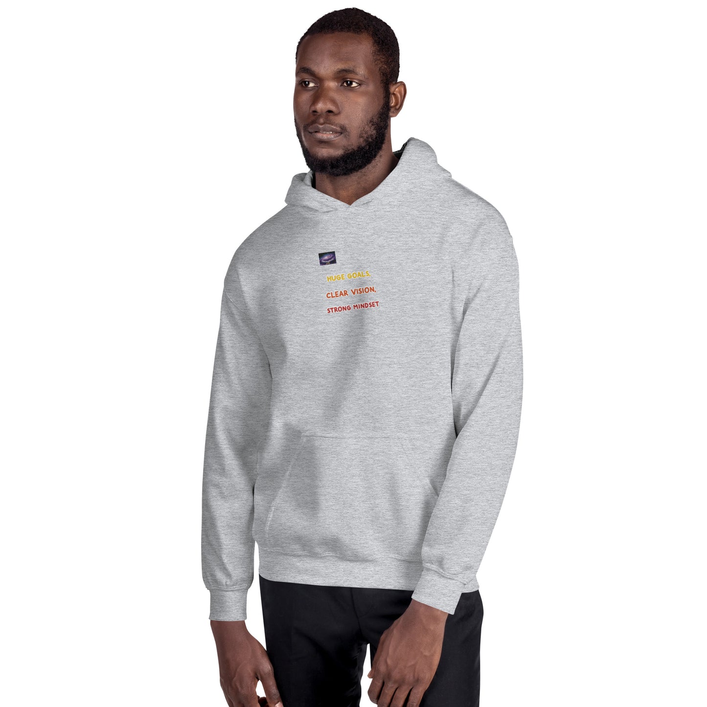 Hoodie - große Ziele, klare Vision, starke Denkweise (Mann/Frau)