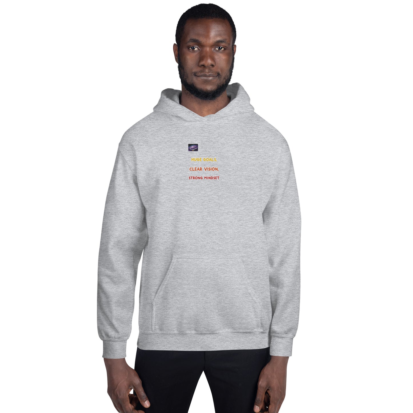 Hoodie - große Ziele, klare Vision, starke Denkweise (Mann/Frau)