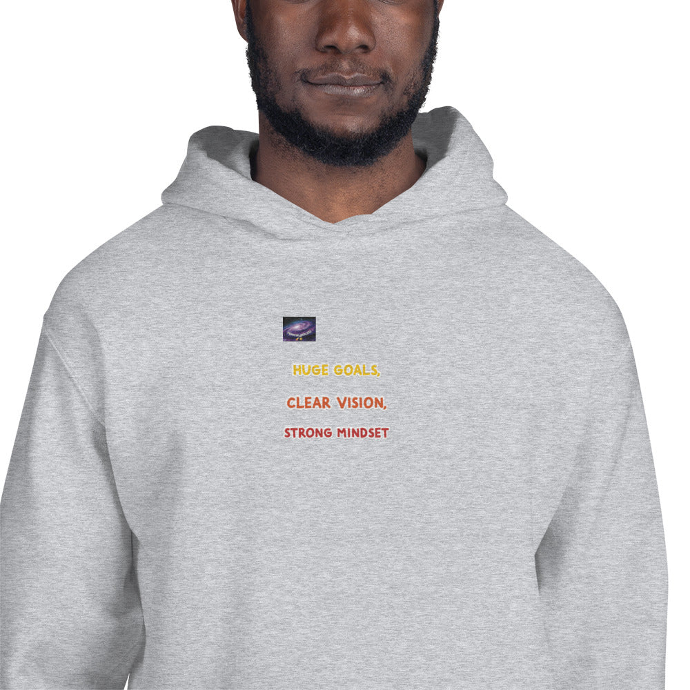 Hoodie - große Ziele, klare Vision, starke Denkweise (Mann/Frau)