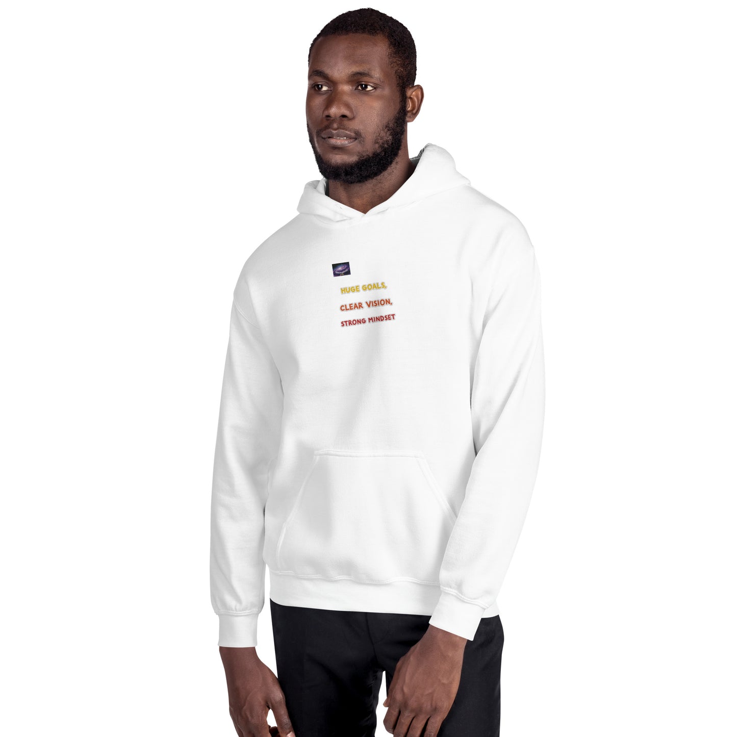 Hoodie - große Ziele, klare Vision, starke Denkweise (Mann/Frau)