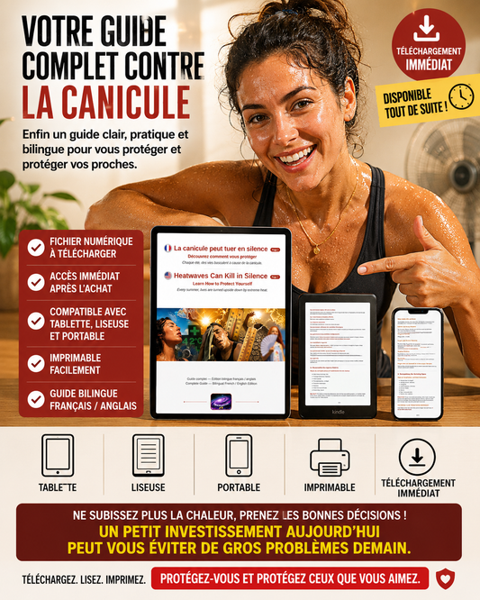 La canicule peut tuer en silence, découvrez comment vous protéger (ebook)/ Heatwaves can kill in silence, learn how to protect yourself (Français/ English)
