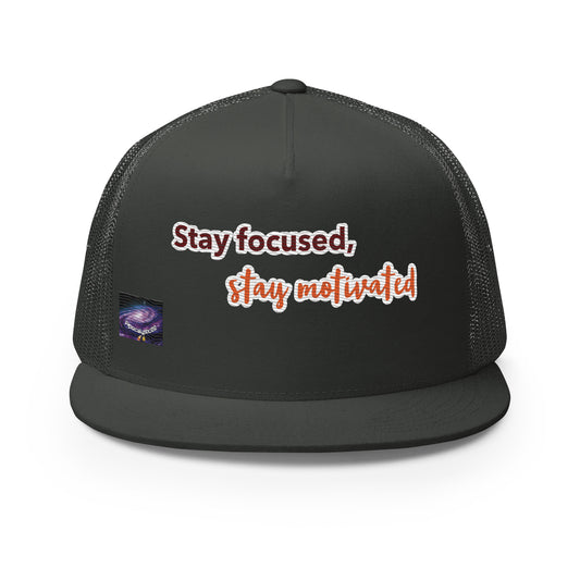 Trucker Cap - Bly gefokus, bly gemotiveerd