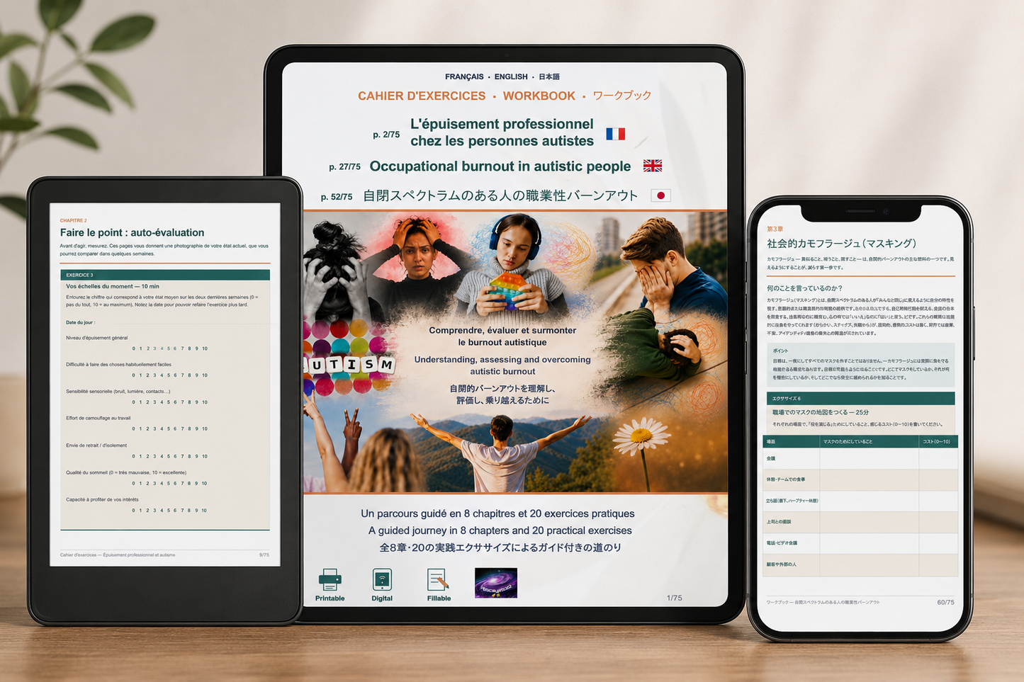 Occupational burnout in austistic people (Workbook)/L'épuisement professionnel chez les personnes autistes (Français/Anglais/Japonais)