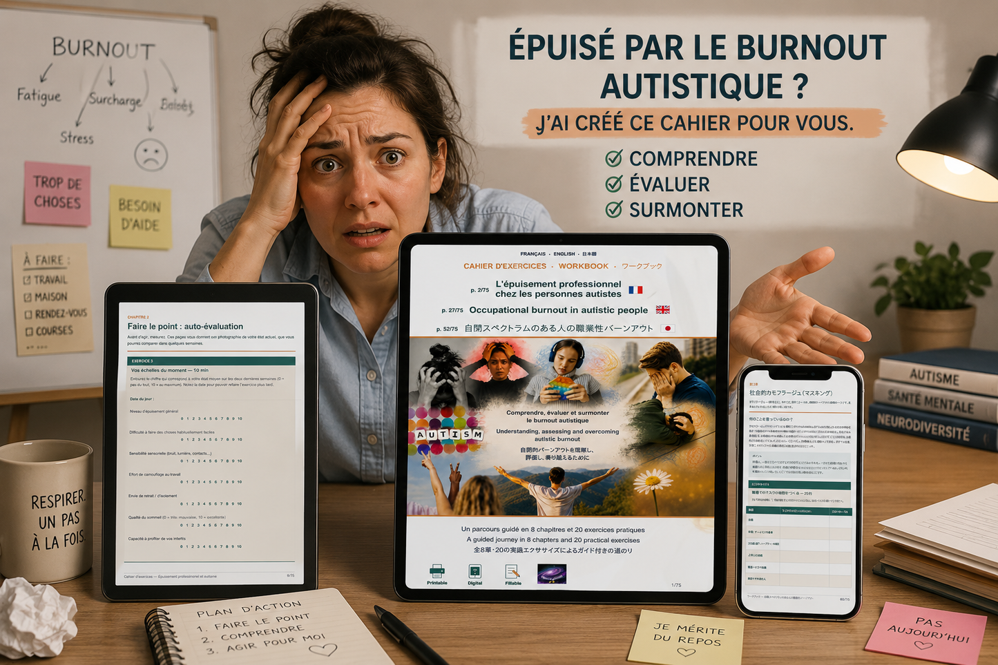 Occupational burnout in austistic people (Workbook)/L'épuisement professionnel chez les personnes autistes (Français/Anglais/Japonais)