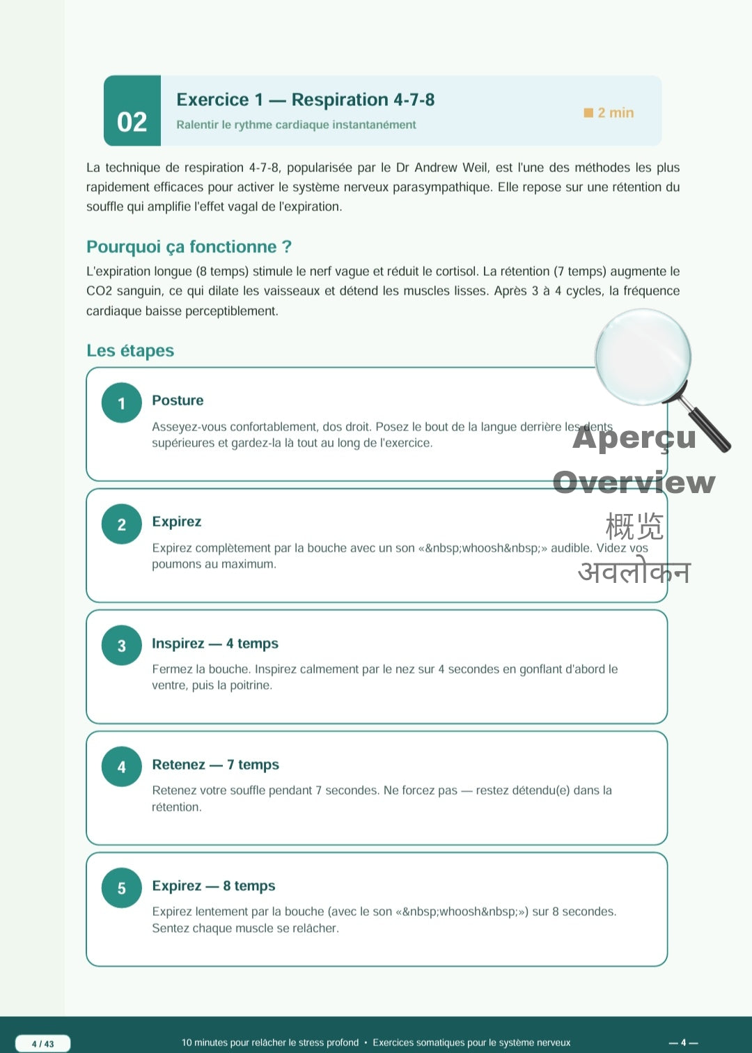 10 minutes pour relâcher le stress profond. Libérez les tensions que votre corps retient (ebook)/ Français/Anglais/Chinois/Indien