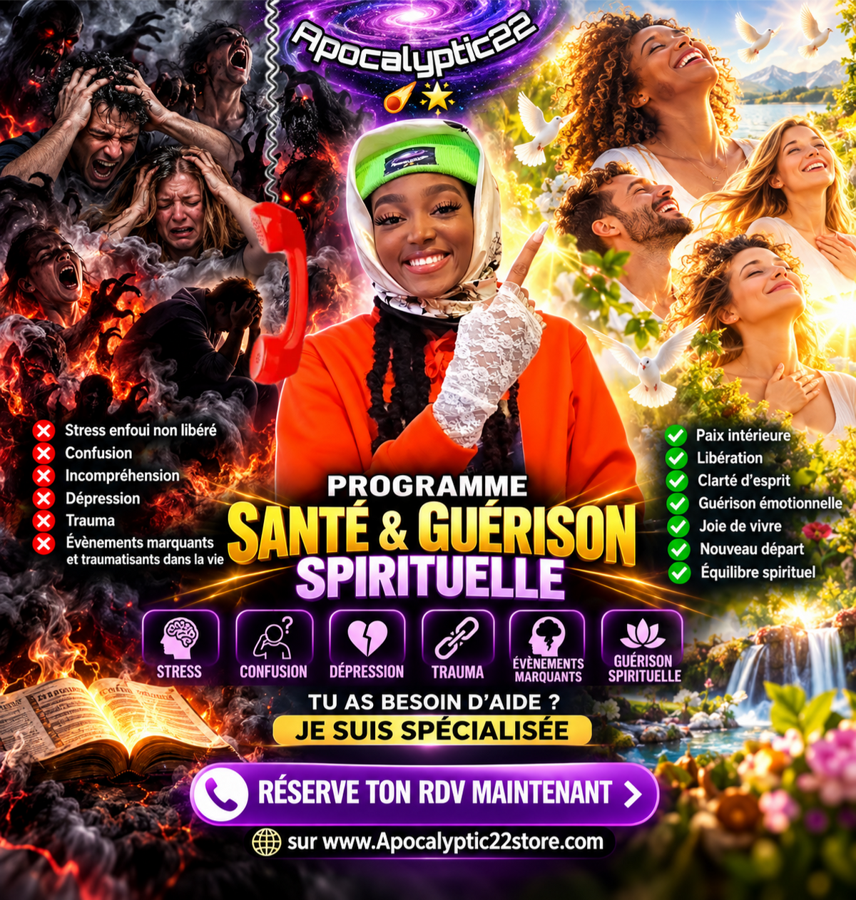Programme - Santé & guérison spirituelle 📞 (Rdv / réservation booking téléphonique)