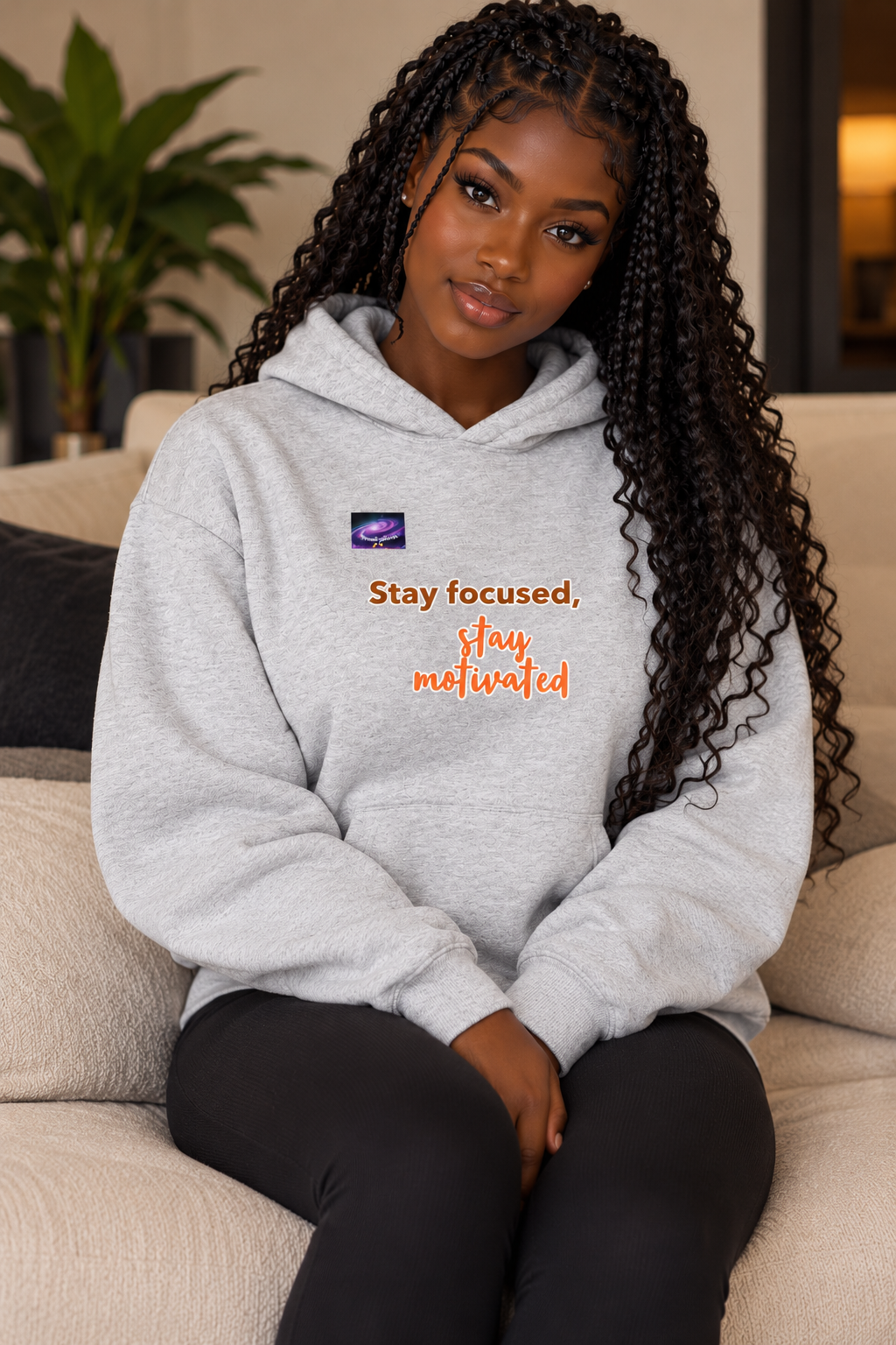Sweat à capuche - Stay focused, stay motivated (homme/femme)