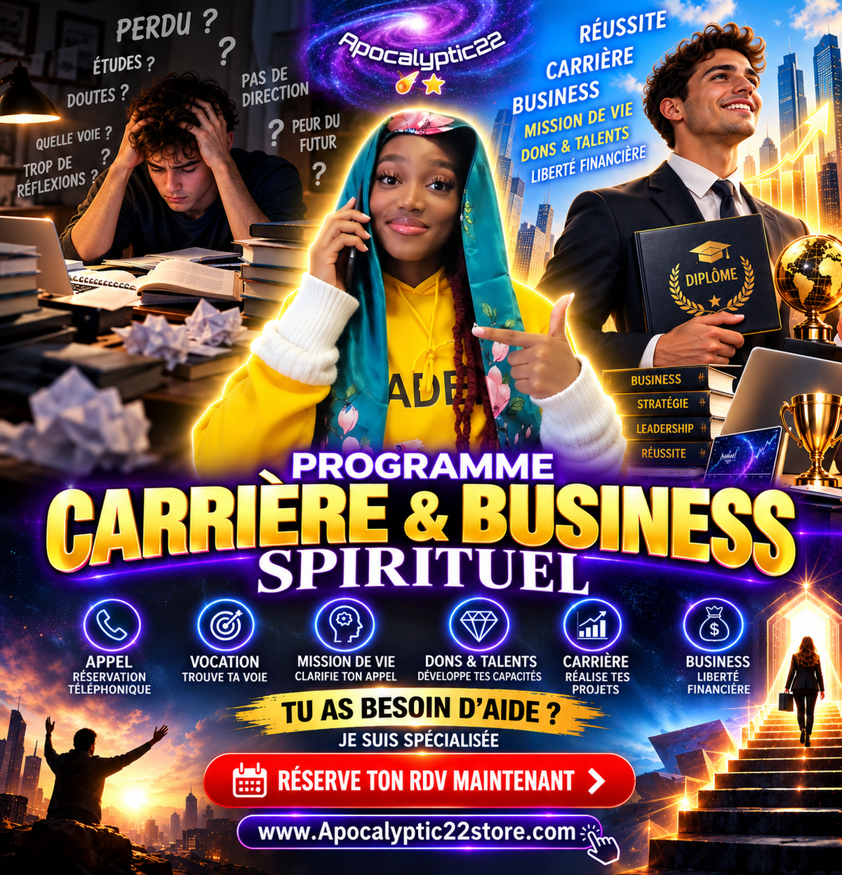Programme - Carrière & business spirituel 📞 (Rdv / réservation booking téléphonique)