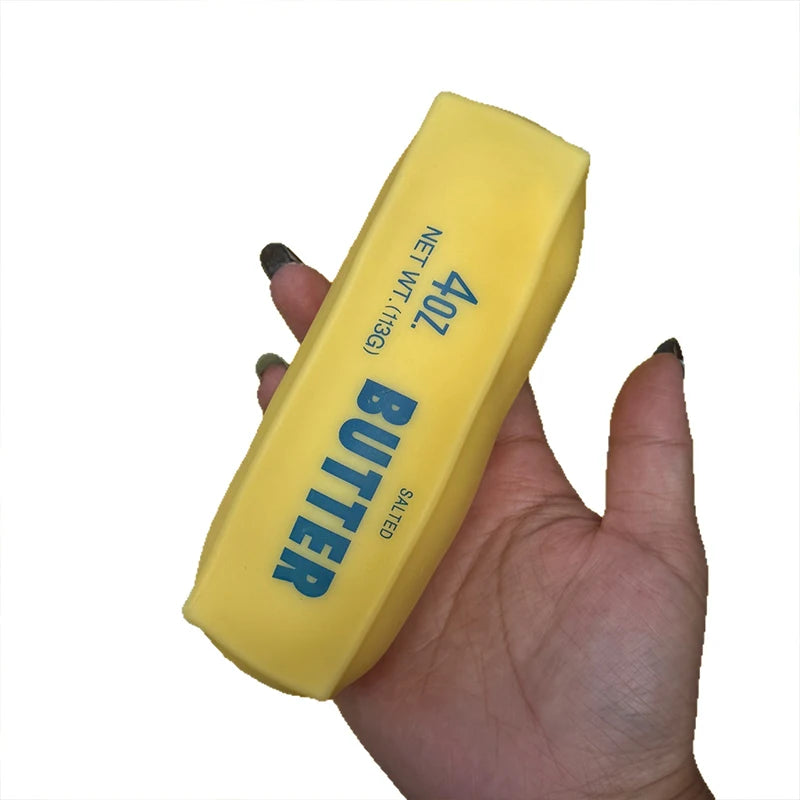 Balle anti-stress souple en forme de bâtonnet de beurre, à malaxer, presser croustillant, rembourrés, ASMR anti-stress pour la relaxation des mains