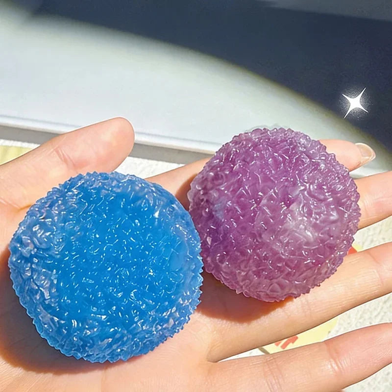 Balle anti-stress au maltose, Balle molle et bruyante, doux, à récupération lente, à presser, pour adultes, exercice des mains (lot de 7 balles)