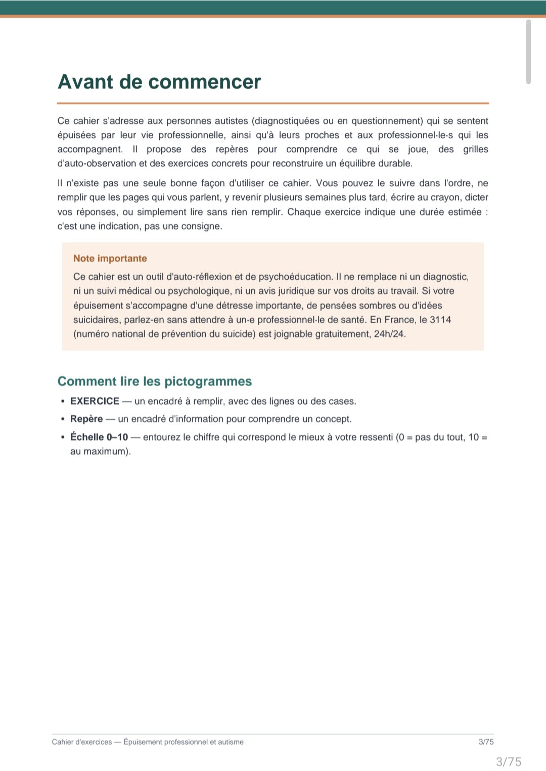 Occupational burnout in austistic people (Workbook)/L'épuisement professionnel chez les personnes autistes (Français/Anglais/Japonais)