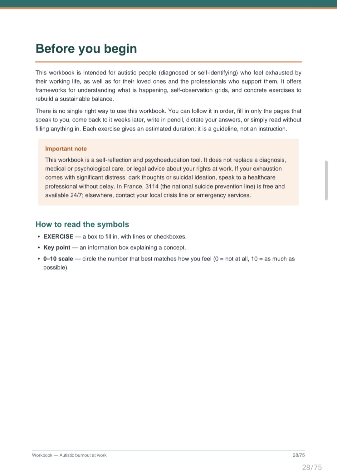 Occupational burnout in austistic people (Workbook)/L'épuisement professionnel chez les personnes autistes (Français/Anglais/Japonais)