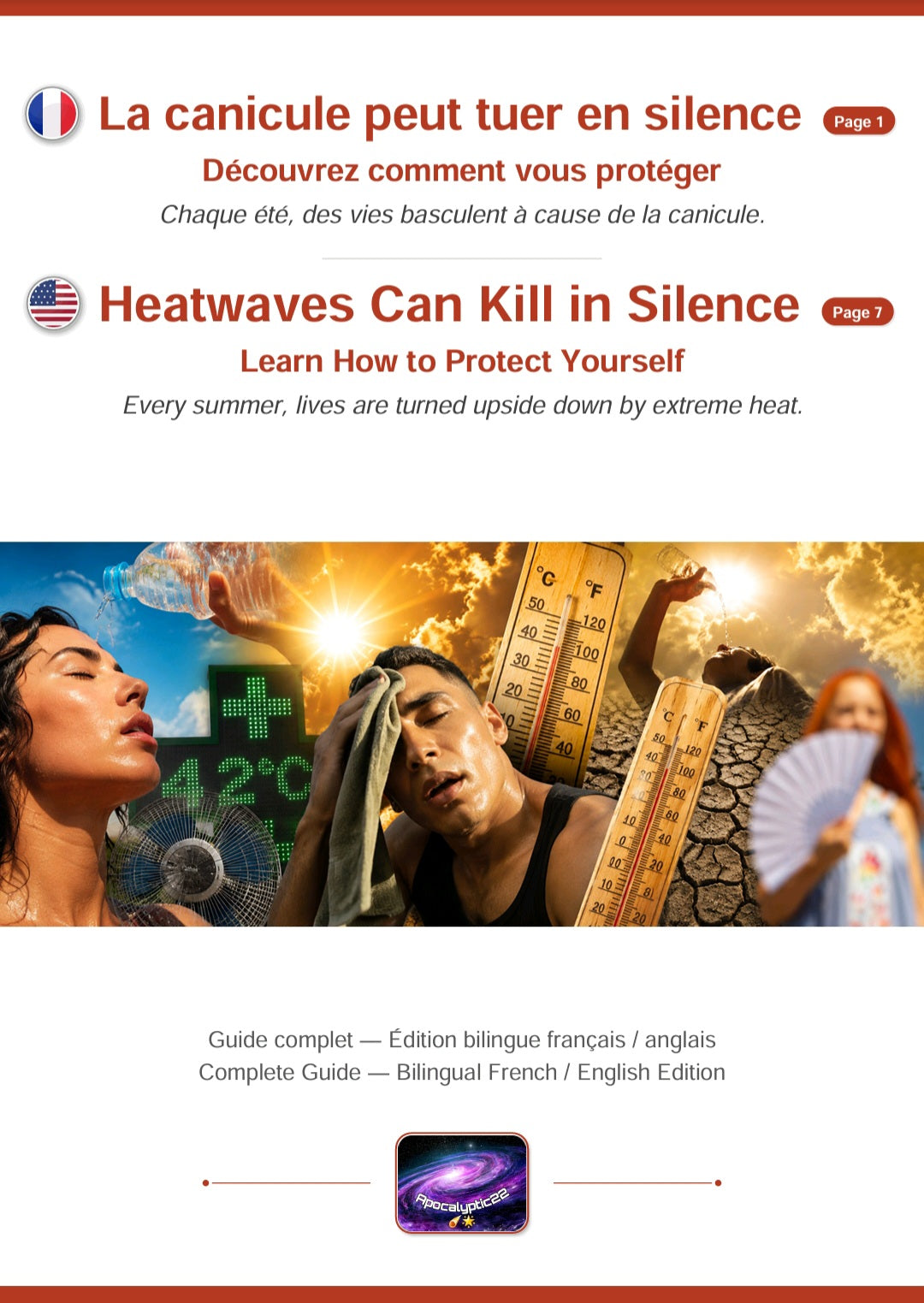 La canicule peut tuer en silence, découvrez comment vous protéger (ebook)/ Heatwaves can kill in silence, learn how to protect yourself (Français/ English)