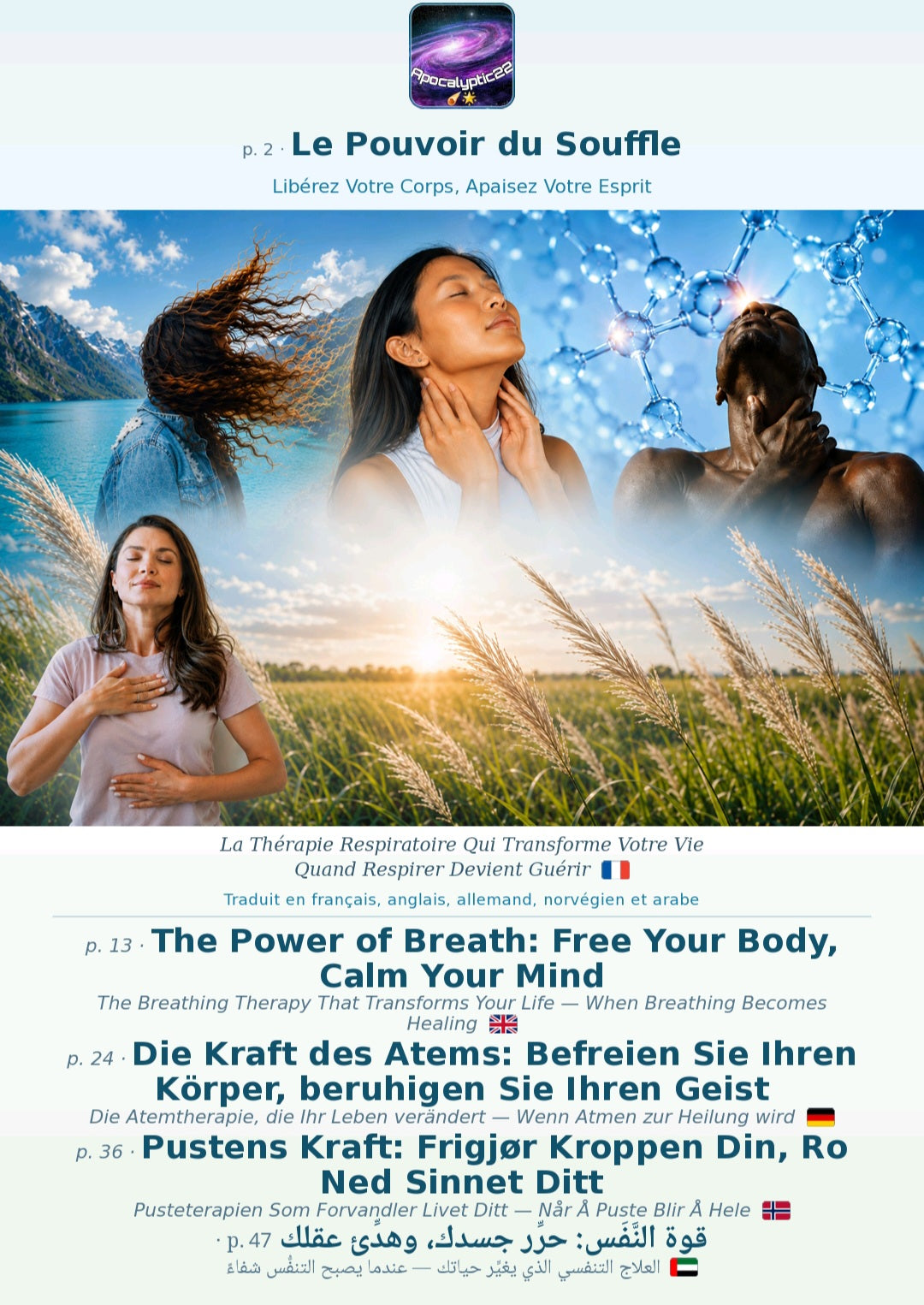 Le Pouvoir du Souffle Libérez Votre Corps, Apaisez Votre Esprit. La Thérapie Respiratoire Qui Transforme Votre Vie Quand Respirer Devient Guérir (ebook) (Français/Anglais/Allemand/Norvégien/Arabe)