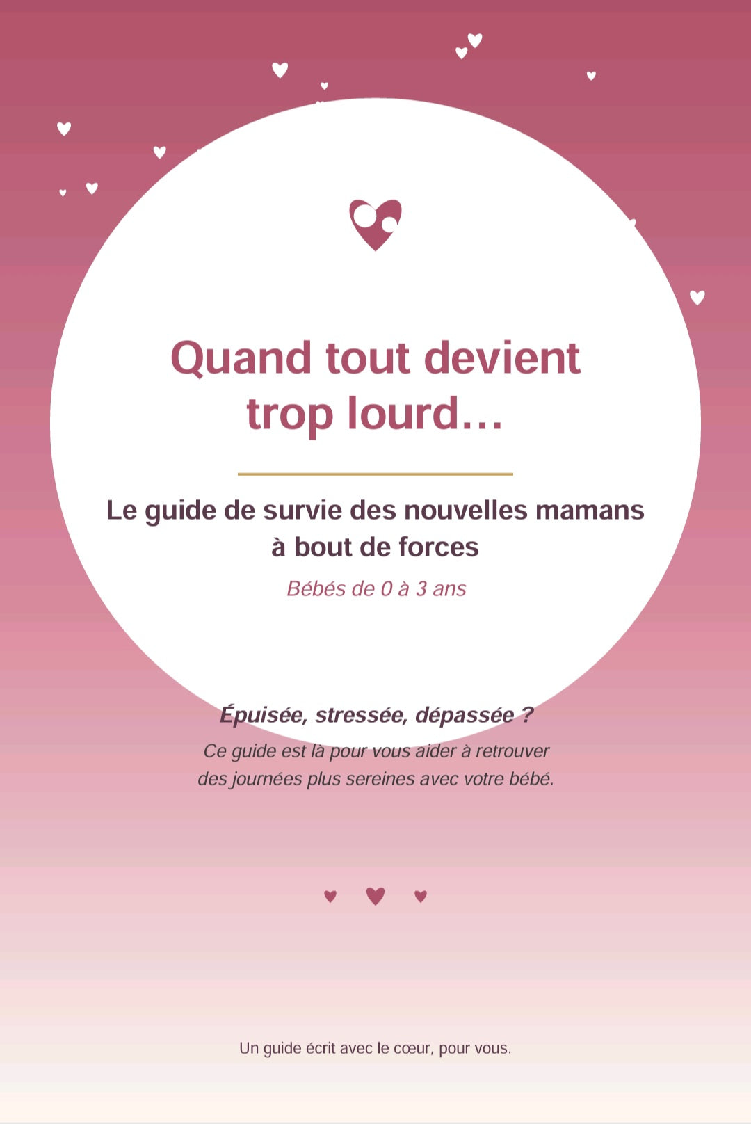 Quand tout devient trop lourd… Le guide de survie des nouvelles mamans à bout de forces (bébés 0 à 3 ans). Épuisée, stressée, dépassée ? Ce guide est là pour vous (ebook) (Français/Anglais/Chinois/Indien)