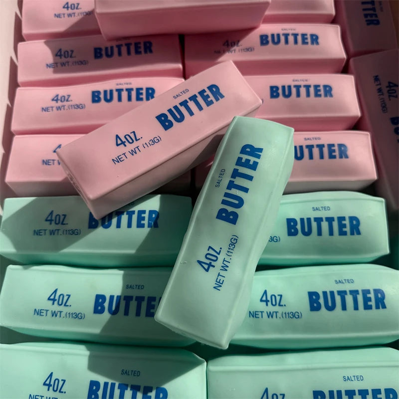 Balle anti-stress souple en forme de bâtonnet de beurre, à malaxer, presser croustillant, rembourrés, ASMR anti-stress pour la relaxation des mains