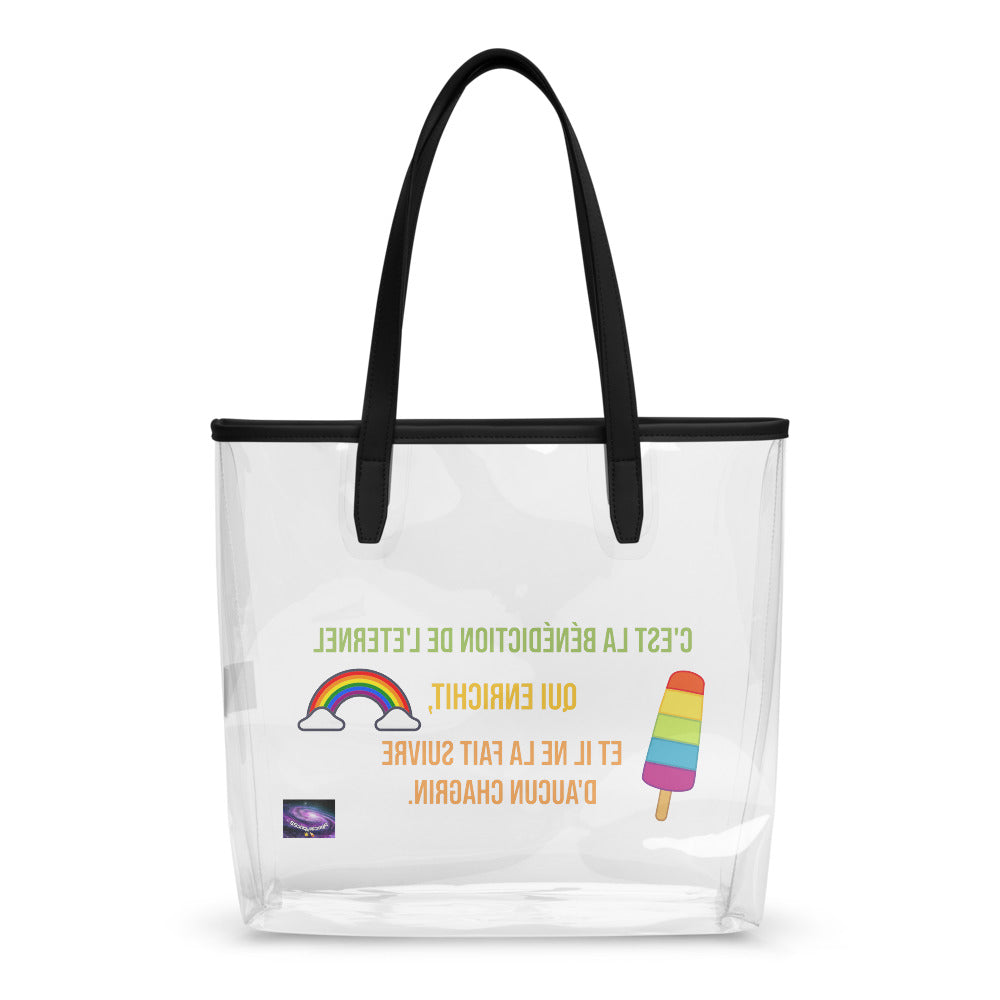 Tote bag transparent - C'est la bénédiction de l'Eternel qui enrichit, et il ne la fait suivre d'aucun chagrin