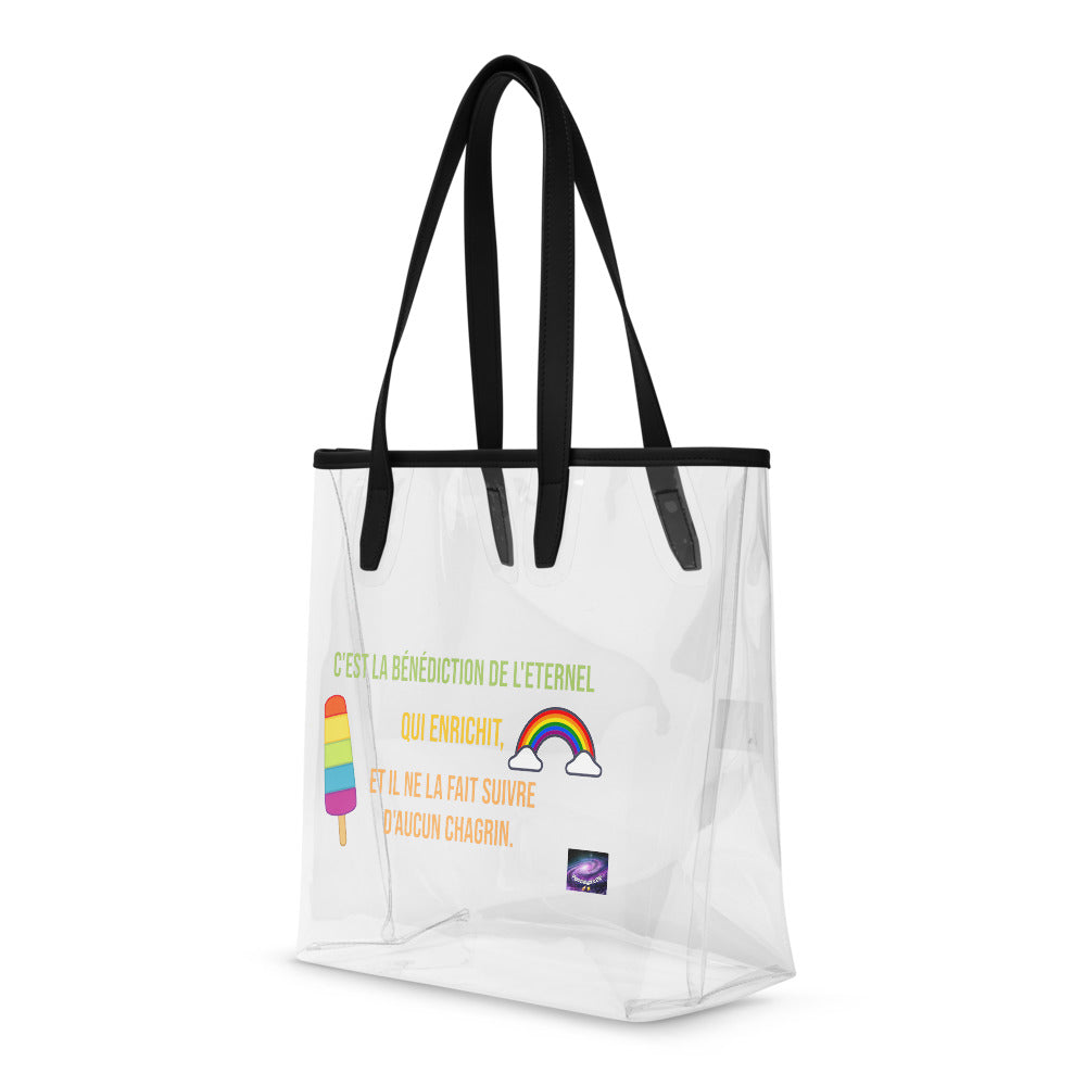 Tote bag transparent - C'est la bénédiction de l'Eternel qui enrichit, et il ne la fait suivre d'aucun chagrin