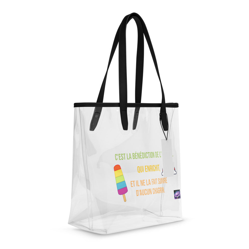 Tote bag transparent - C'est la bénédiction de l'Eternel qui enrichit, et il ne la fait suivre d'aucun chagrin