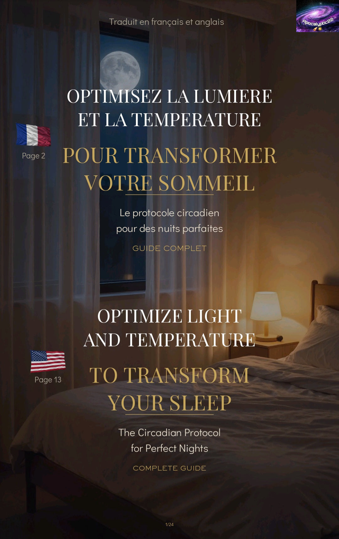 Optimiser la lumière et la température, pour transformer votre sommeil. Le protocole circadien pour des nuits parfaites (Ebook)/Français/Anglais