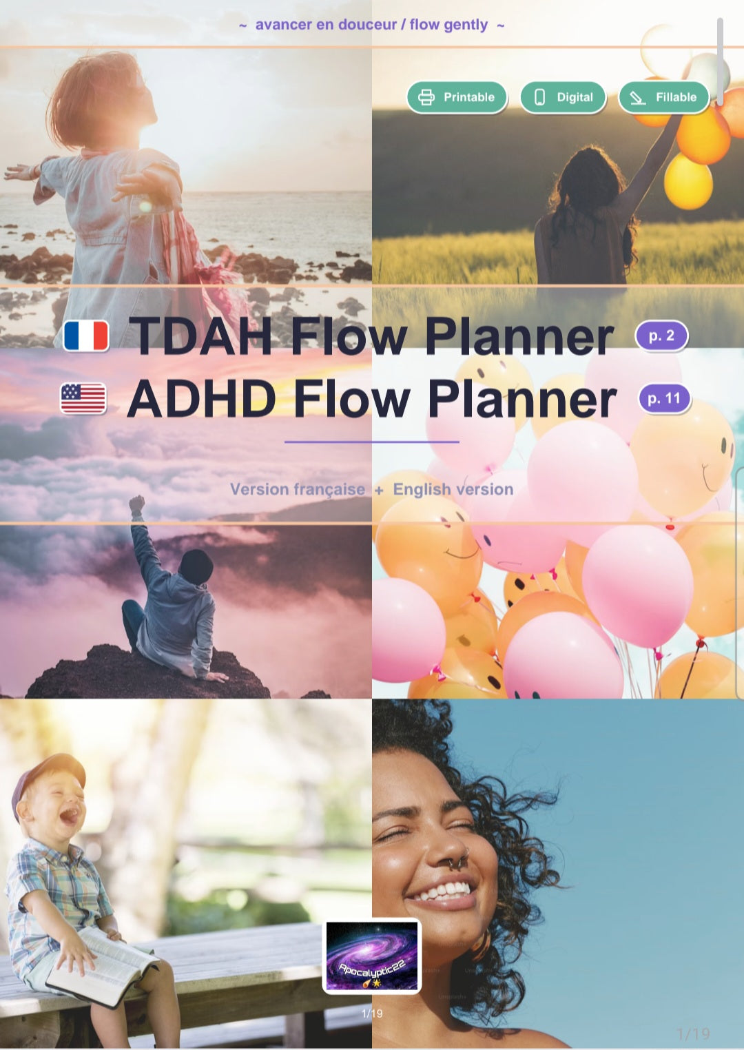 TDAH Flow planner/ ADHD Flow planner (Français/Anglais)