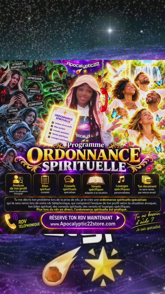 Programme - Ordonnance spirituelle 📞 (Rdv / réservation booking téléphonique)