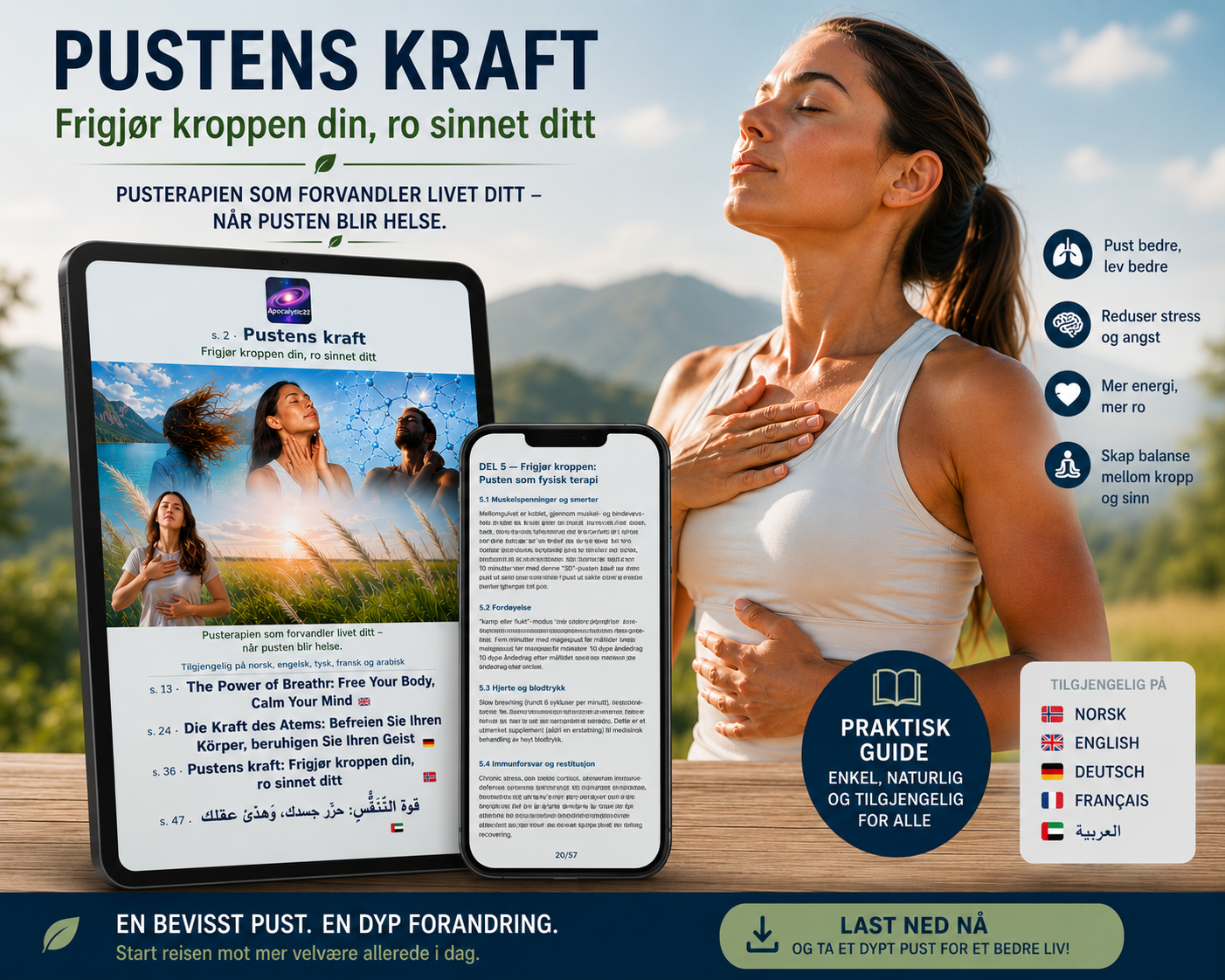 Le Pouvoir du Souffle Libérez Votre Corps, Apaisez Votre Esprit. La Thérapie Respiratoire Qui Transforme Votre Vie Quand Respirer Devient Guérir (ebook) (Français/Anglais/Allemand/Norvégien/Arabe)