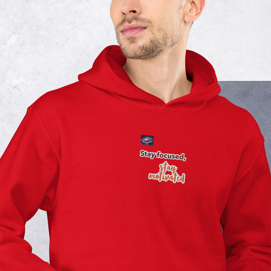 Hoodie - Bly gefokus, bly gemotiveerd (man/vrou)