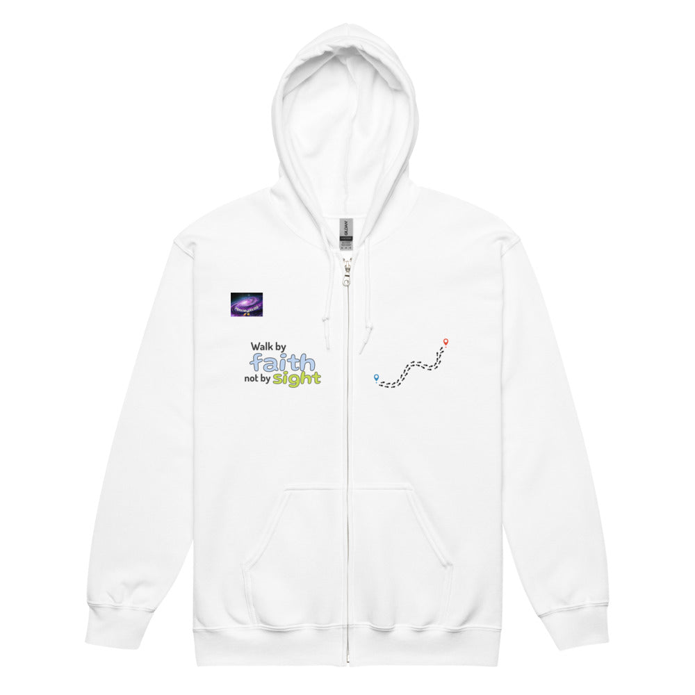 Παχές φερμουάρ Hoodie - Περπατήστε με πίστη όχι από την όραση (άντρας/γυναίκα)